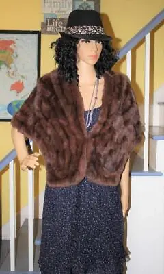 Nice Vintage 50ths Sable Colored RUSSIAN SQUIRREL Fur Cape Stole Shrug Women's M • $24.99