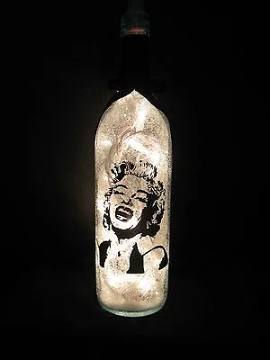 Hand Painted Marilyn Monroe  Night Light Lamp Made From Empty  Bottle 4 • $24.99