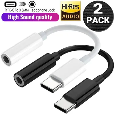 2x USB-C Type C Adapter Port To 3.5mm Aux Jack Ear/Headphone For Samsung S23 S21 • $4.99