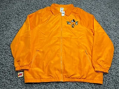 NEW Disney Jacket Large Orange Mickey Mouse Donald Duck Windbreaker Full Zip • $102.75