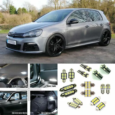 16pcs White Decoder Interior LED Light Full Package For VW Golf MK 6 R 2012-2013 • $17.45