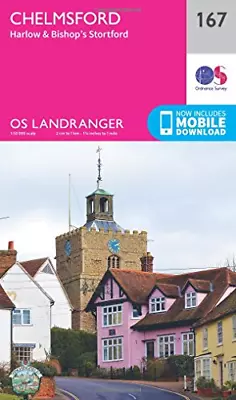 Chelmsford Map | Harlow & Bishop�s Stortford | Ordnance Survey | OS Landranger M • £3.22