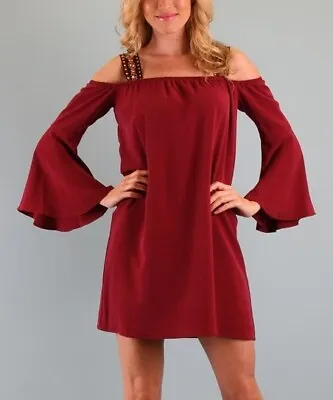 VAVA By Joy Han NWT Rose Red Off-Shoulder Mia Shift Dress Size Large • $47.20