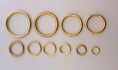 Circle O Rings Solid Brass Round Rings Various Sizes Handbags Ring Circles • £28.20