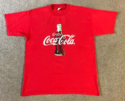 VTG 90s Coca Cola Coke Men's Red Single Stitch T-Shirt - Size XL • $18