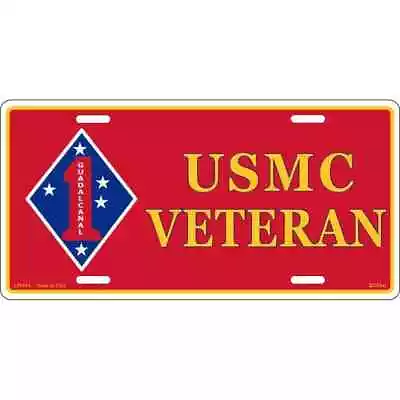 USMC 1st Division License Plate- Black Marine Corps First Marine Division Plates • $19.95