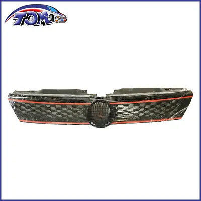 $49.97 • Buy Brand New 11-14 Vw Jetta Hex Mesh Front Grille - Black W/ Red Trim 5C6853653A