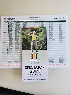 2024 Augusta National Drive Chip And Putt Spectator Guide And Lineup Sheet • $2