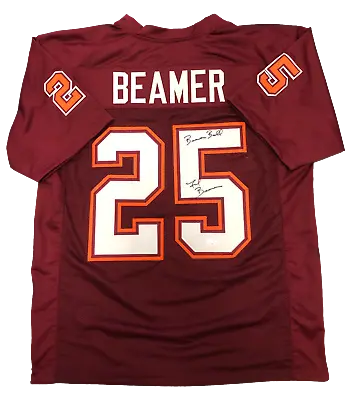 Virginia Tech Hokies Frank Beamer Signed Auto Jersey 'Beamer Ball' - JSA W COA • $179.99