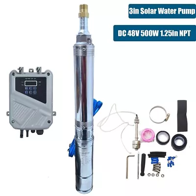 3  Solar Pump Submersible Pump Bore DC 48V 500W Deep Well Pump + MPPT Controller • $215.10