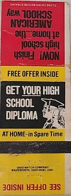 Vintage Ohio Matchbook Mail Away Offer Ad Get Your High School Diploma At Home  • $4.95