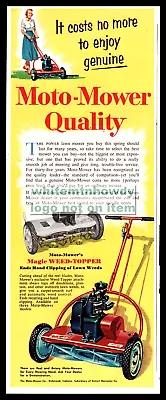 1954 MOTO-MOWER Lawn Mower Richmond Indiana IN Original Vintage AD • $12.99