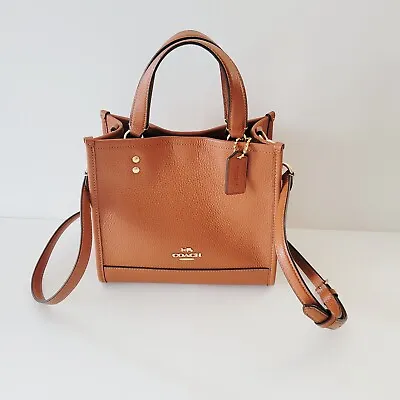Coach CO971 Refined Pebbled Leather Dempsey 22 Satchel Tote Crossbody Sunset • $158.25