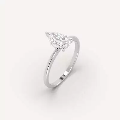 2 Carat Pear Cut Engagement Ring | IGI E/VVS2 Lab Diamond 14k White Gold • $3160