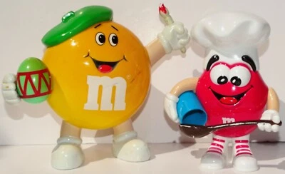 £8.95 • Buy Mars M&Ms Vintage 1990's Candy Sweet Dispenser X 2 Large Painter & Chef Figure