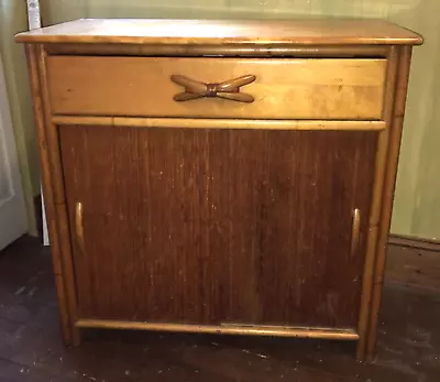 Vintage Heywood Wakefield Dining Buffet Cabinet Bamboo Tiki MCM Style • $400