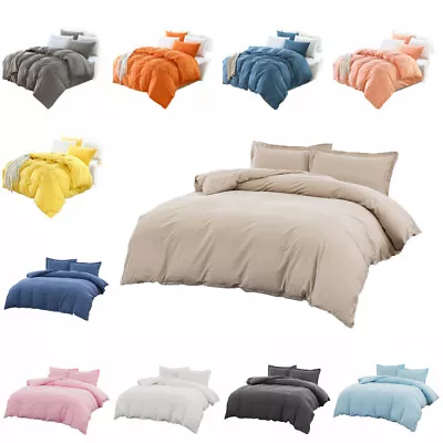 $57.99 • Buy 100% Cotton Duvet Doona Quilt Cover Set Double Queen King SuperKing Size Bedding