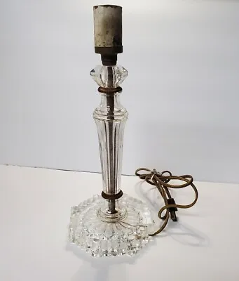 Vintage ART DECO NOUVEAU Clear Crystal Glass Table Lamp 12.5  • $16.99