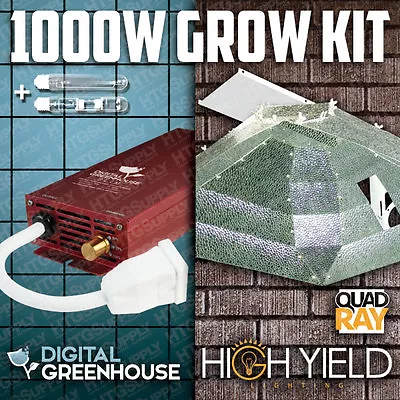 Digital Slim 1000 Watt HPS MH QUAD RAY GROW LIGHT SYSTEM W Sun Lamps • $391.90