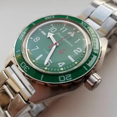 Vostok Komandirskie 650856 Russian Military Watch Automatic Green Dial 20 ATM • $124.90