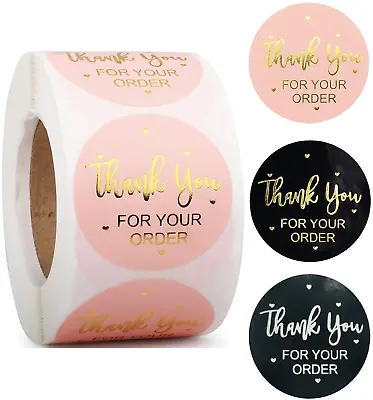 Thank You For Your Order Stickers Hand Made Small Business Round Labels 25mm • £0.99