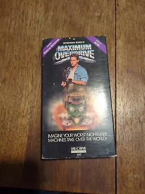 Stephen Kings Maximum Overdrive VHS (1986 Karl Lorimar Video) 1st Release Horror • $24.99