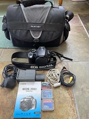 Canon EOS 350D Digital Camera Body Only + Battery & Charger + 3 X CF Cards + Bag • £62