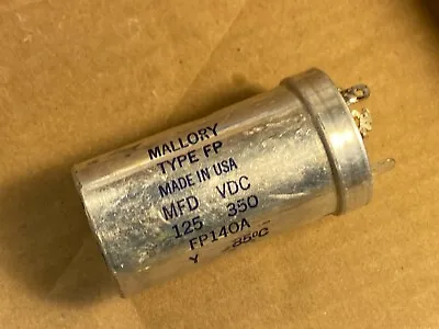 Vintage 1960s Mallory 125 Uf 350v Can Capacitor FP 140A • $8