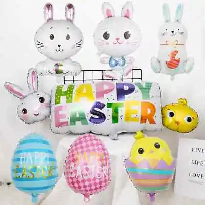 Rabbit Happy Easter Foil Helium Balloon Bunny Carrot Birthday Party Decor Supply • £1.99