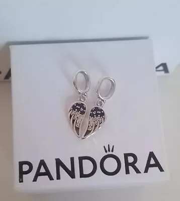 Pandora Sparkling Splitable Angel Wings Dangle Charm 792821C01 • £18.99