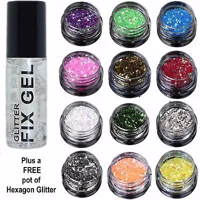 Stargazer - Fix Gel Fixative Body Glue - Plus FREE Pot 1mm Hexagon Glitter • £2.99