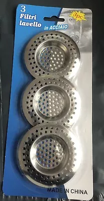 3 X Stainless Steel Sink Bath Plug Hole Strainer Drainer Basin Hair Trap Cover • £1.99