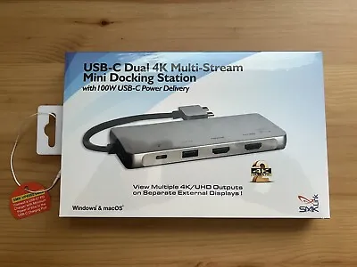 SMK Link USB-C Dual 4K Multi-Stream Mini Docking Station VP6960 - New - Sealed • $85
