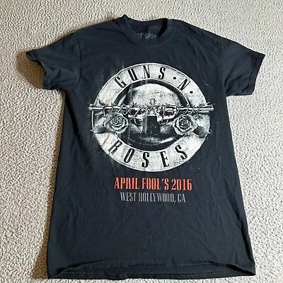 Guns And Roses April Fools 2016 Black T Shirt Tee Size Small 17X26 Band Tee • $16.05