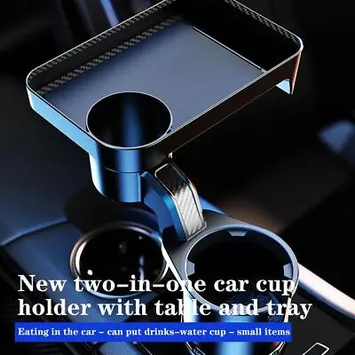 $23.43 • Buy Car Cup Holder W/Attachable Tray 360° Swivel Food Eating Tray Table Expander