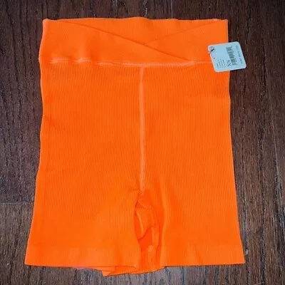 FREE PEOPLE Movement Women’s Neon Orange Free Throw Shorts Size XS NEW • $29