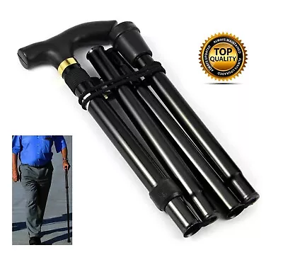 Walking Stick Easy Fold Adjustable Cane Lightweight Mobility Collapsible Sticks • £9.98