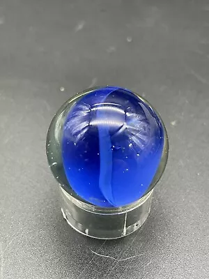 Vintage 1.14” Shooter Marble Large Cats Eye Blue Glass • $12.50