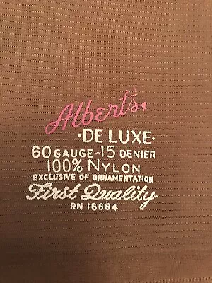 Vintage Alberts Deluxe  Seamed Flat Knit Full Fashion Stockings 3 Pair • $48