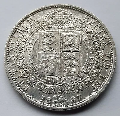 £129.99 • Buy 1887 Queen Victoria Jubilee Head AU Silver Half Crown Coin