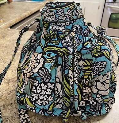 Vera Bradley ISLAND BLOOMS Blue Reversible Shoulder Tote Bag Spring 2012 Floral • $35