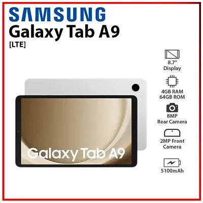 NEW Samsung Galaxy Tab A9 8.7  4GB+64GB SILVER Android PC Tablet AU (WiFi+4G) • $399
