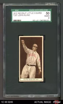 1912 T207 Johnny Kling   Braves SGC 4 - VG/EX • $465
