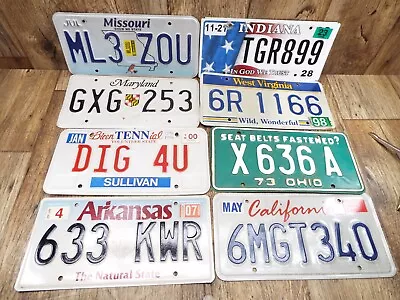 BARN/JUNK YARD FIND 70'S-00'S Vintage Lot Of 8- MIXED STATES License Plates - • $15.50