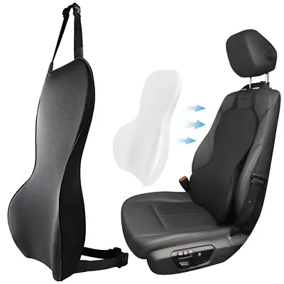 Universal Memory Foam Black Car Seat Lumbar Support Pillow Driving Back Cushion • £20.99