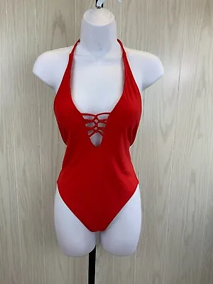 Volcom Simply Solid One-Piece Swimsuit Women's Size XS True Red NEW MSRP $80 • $19.99