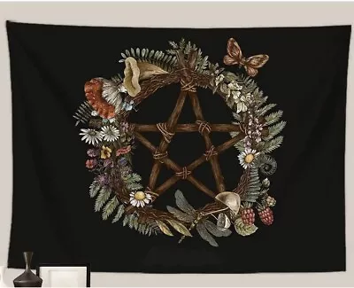 Pentacle Nature Wall Tapestry/hanging ~ Wall Decor ~ Pagan Witch ~ Witch Decor • £11.50