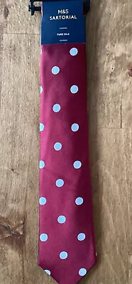 M&S Sartorial Pure Silk Tie RRP £28 BNWT • £10