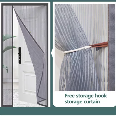 Magic Curtain Door Mesh Magnetic Fastening Mosquito Fly Bug Insect Net Screen UK • £12.58