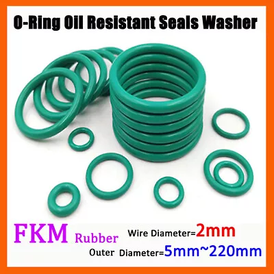 $4.35 • Buy FKM O-Ring Oil Resistant Seals Gaskets 2mm Corrosion Resistant High Temperature